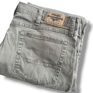 Wrangler‎ Men Straight Fit 38x32 (38x31) Premium Quality Gray Cotton Blend Jeans